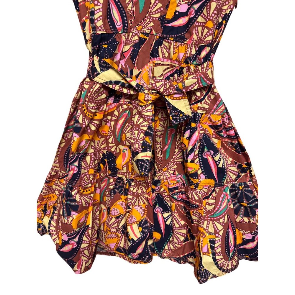A.L.C. Carey Women's Dress Printed Puff Sleeve Mini V-Neck Fit Flare Size 0 NEW - Picture 6 of 13